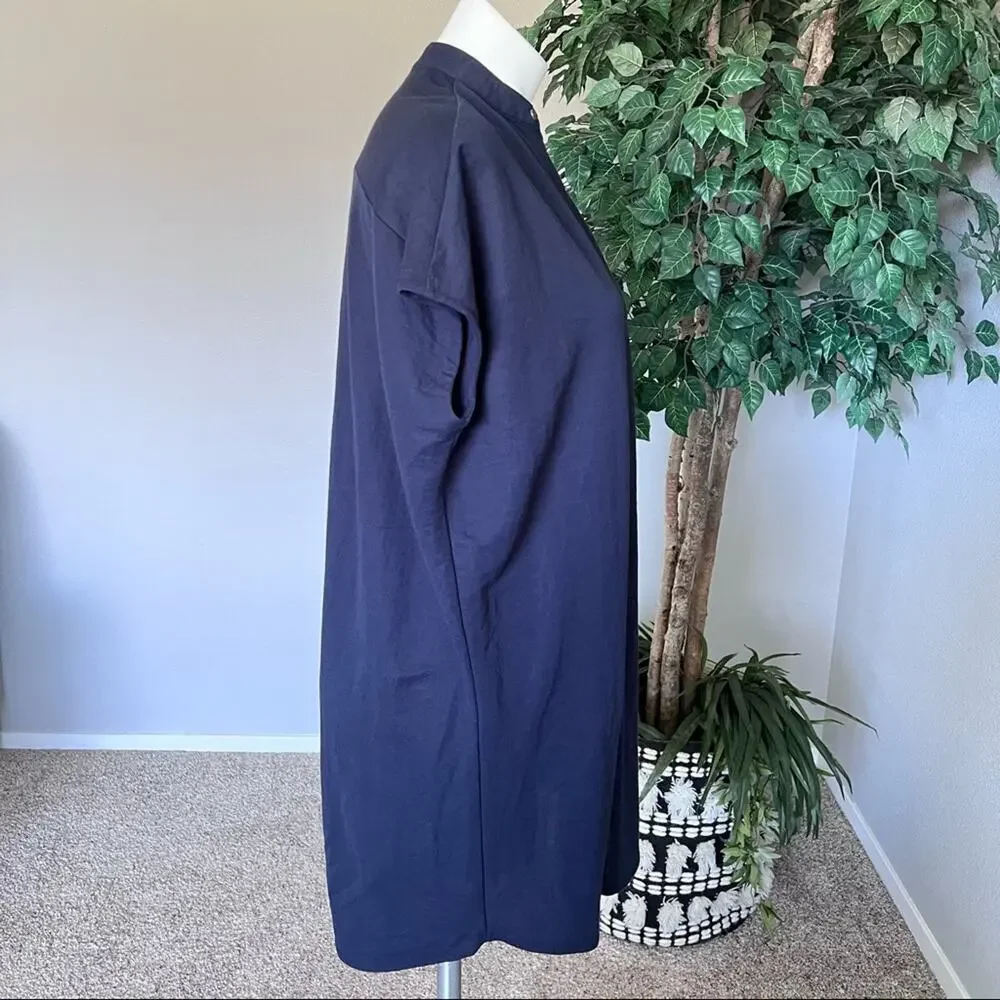 Club Monaco Women's Navy Popover Shift Tunic Mini Dress‎